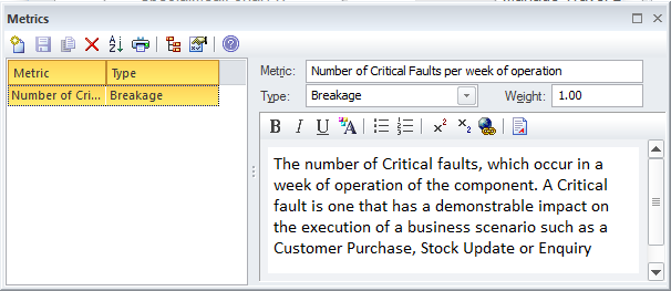 Setting metrics on an element in Sparx Systems Enterprise Architect. Setting metrics on an element in Sparx Systems Enterprise Architect.